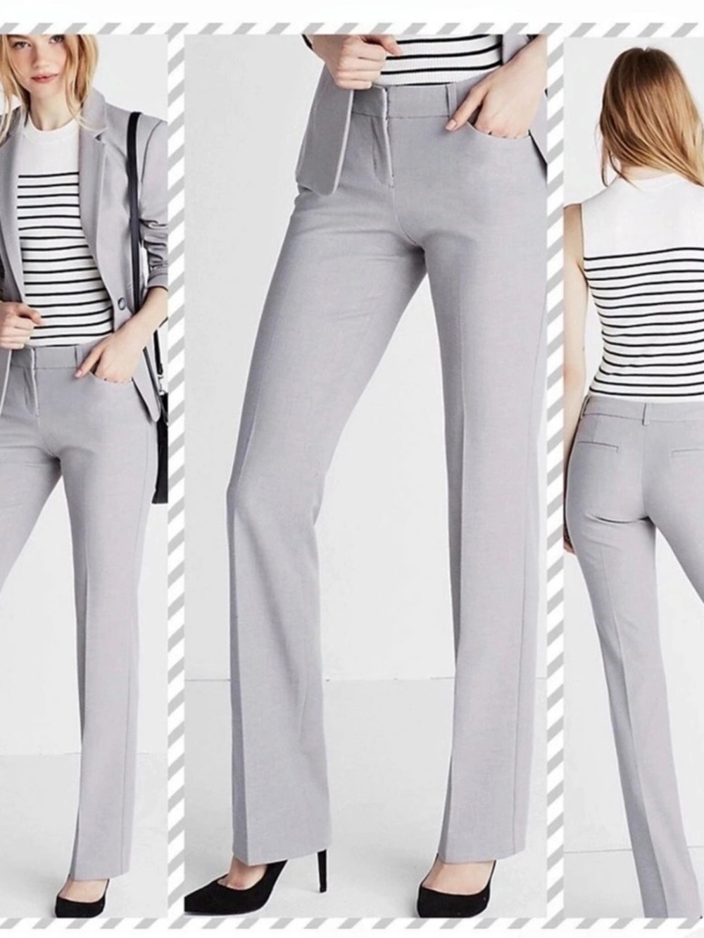 Express Editor Women's Flare Trousers Gray Size 12R good condition!